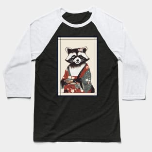 Raccoon with kimono japanese vintage Baseball T-Shirt